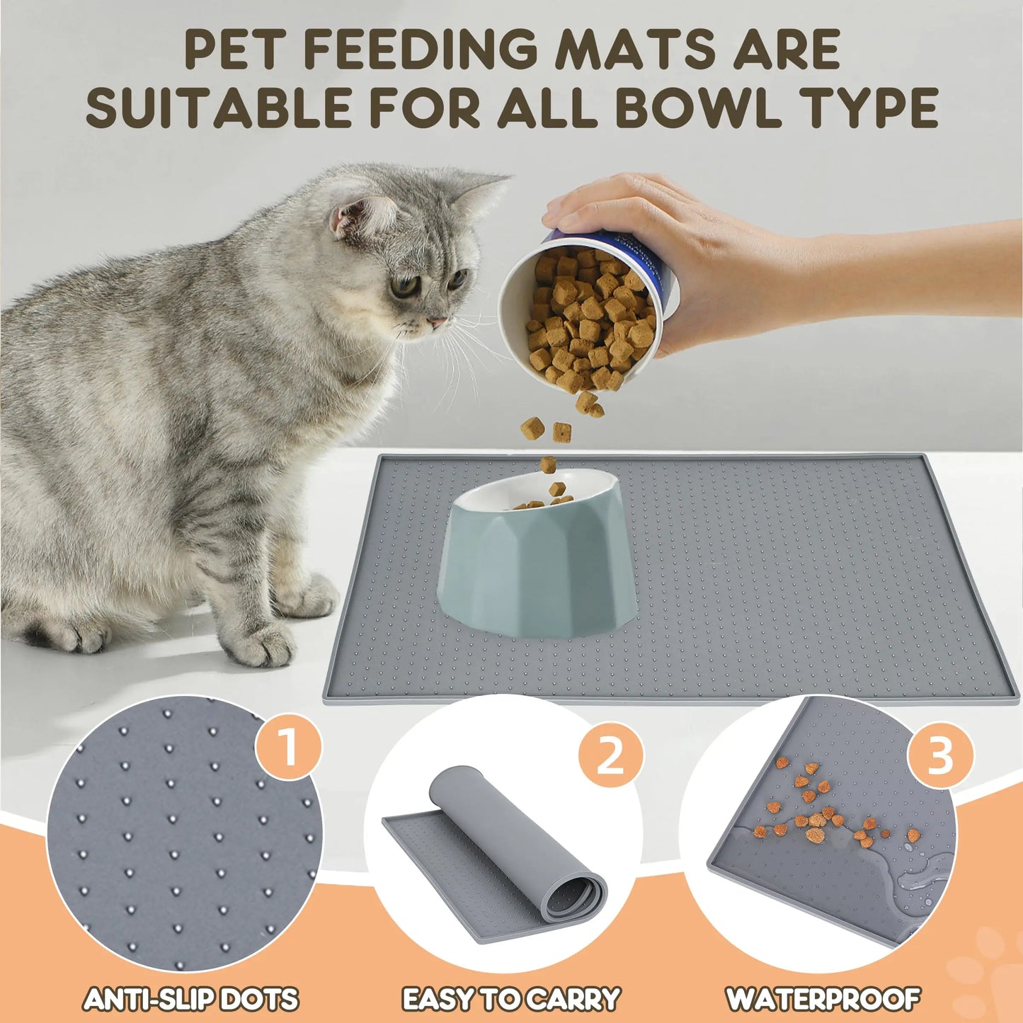 Foldable Cat and Dog Feeding Mat